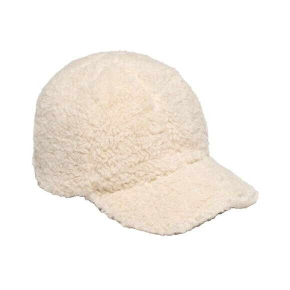 Eugenia Kim Lo in Cream Faux Shearling Baseball Cap - NWT - Picture 1 of 9
